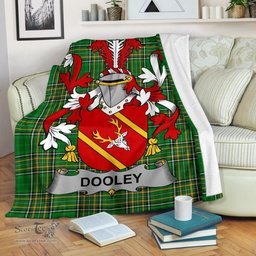 Scottish Dooley or O'Dooley Coat of Arms Family Crest Ireland Blanket Irish National Tartan Irish County Blanket