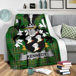 Scottish Kennedy or O'Kennedy Coat of Arms Family Crest Ireland Blanket Irish National Tartan Irish County Blanket
