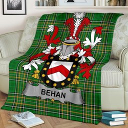 Scottish Behan Coat of Arms Family Crest Ireland Blanket Irish National Tartan Irish County Blanket