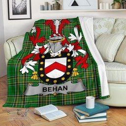 Scottish Behan Coat of Arms Family Crest Ireland Blanket Irish National Tartan Irish County Blanket