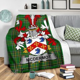 Scottish McDermot Coat of Arms Family Crest Ireland Blanket Irish National Tartan Irish County Blanket