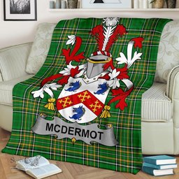 Scottish McDermot Coat of Arms Family Crest Ireland Blanket Irish National Tartan Irish County Blanket