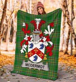 Scottish McDermot Coat of Arms Family Crest Ireland Blanket Irish National Tartan Irish County Blanket