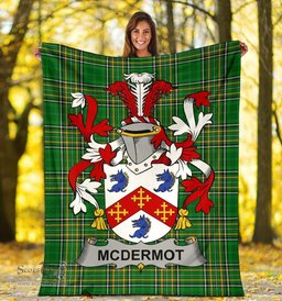 Scottish McDermot Coat of Arms Family Crest Ireland Blanket Irish National Tartan Irish County Blanket