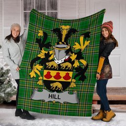 Scottish Hill Coat of Arms Family Crest Ireland Blanket Irish National Tartan Irish County Blanket