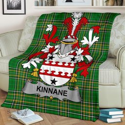 Scottish Kinnane or O'Kinane Coat of Arms Family Crest Ireland Blanket Irish National Tartan Irish County Blanket