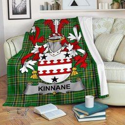 Scottish Kinnane or O'Kinane Coat of Arms Family Crest Ireland Blanket Irish National Tartan Irish County Blanket