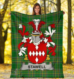Scottish Stawell Coat of Arms Family Crest Ireland Blanket Irish National Tartan Irish County Blanket