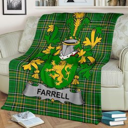 Scottish Farrell or O'Ferrell Coat of Arms Family Crest Ireland Blanket Irish National Tartan Irish County Blanket