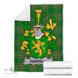 Scottish Farrell or O'Ferrell Coat of Arms Family Crest Ireland Blanket Irish National Tartan Irish County Blanket