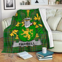 Scottish Farrell or O'Ferrell Coat of Arms Family Crest Ireland Blanket Irish National Tartan Irish County Blanket