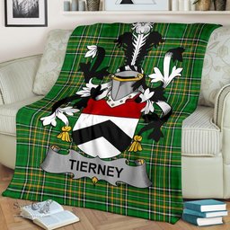 Scottish Tierney Coat of Arms Family Crest Ireland Blanket Irish National Tartan Irish County Blanket
