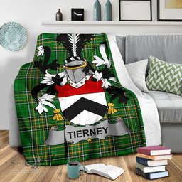 Scottish Tierney Coat of Arms Family Crest Ireland Blanket Irish National Tartan Irish County Blanket