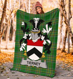 Scottish Tierney Coat of Arms Family Crest Ireland Blanket Irish National Tartan Irish County Blanket