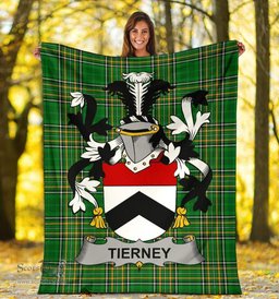 Scottish Tierney Coat of Arms Family Crest Ireland Blanket Irish National Tartan Irish County Blanket
