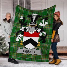 Scottish Tierney Coat of Arms Family Crest Ireland Blanket Irish National Tartan Irish County Blanket