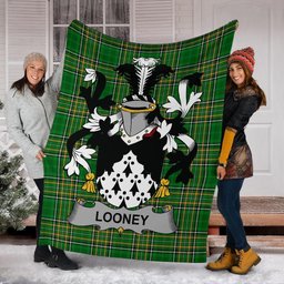 Scottish Looney or O'Lunney Coat of Arms Family Crest Ireland Blanket Irish National Tartan Irish County Blanket