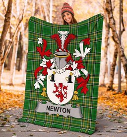 Scottish Newton Coat of Arms Family Crest Ireland Blanket Irish National Tartan Irish County Blanket