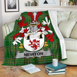 Scottish Newton Coat of Arms Family Crest Ireland Blanket Irish National Tartan Irish County Blanket