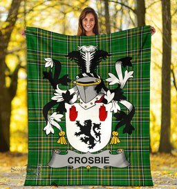 Scottish Crosbie or McCrossan Coat of Arms Family Crest Ireland Blanket Irish National Tartan Irish County Blanket