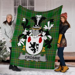 Scottish Crosbie or McCrossan Coat of Arms Family Crest Ireland Blanket Irish National Tartan Irish County Blanket