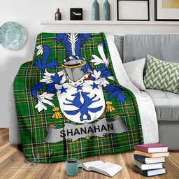 Scottish Shanahan or O'Shanahan Coat of Arms Family Crest Ireland Blanket Irish National Tartan Irish County Blanket