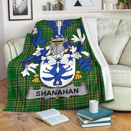 Scottish Shanahan or O'Shanahan Coat of Arms Family Crest Ireland Blanket Irish National Tartan Irish County Blanket