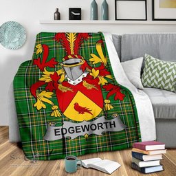 Scottish Edgeworth Coat of Arms Family Crest Ireland Blanket Irish National Tartan Irish County Blanket