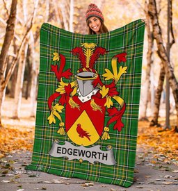 Scottish Edgeworth Coat of Arms Family Crest Ireland Blanket Irish National Tartan Irish County Blanket