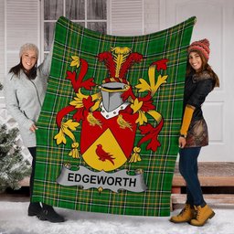 Scottish Edgeworth Coat of Arms Family Crest Ireland Blanket Irish National Tartan Irish County Blanket