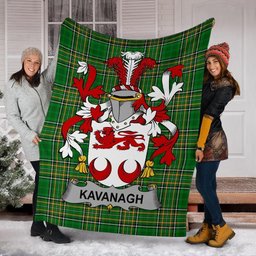 Scottish Kavanagh or Cavanagh Coat of Arms Family Crest Ireland Blanket Irish National Tartan Irish County Blanket