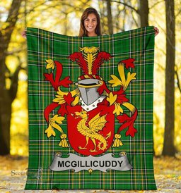 Scottish McGillicuddy Coat of Arms Family Crest Ireland Blanket Irish National Tartan Irish County Blanket