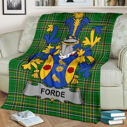 Scottish Forde or Consnave Coat of Arms Family Crest Ireland Blanket Irish National Tartan Irish County Blanket