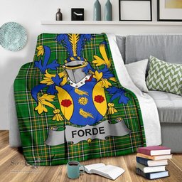Scottish Forde or Consnave Coat of Arms Family Crest Ireland Blanket Irish National Tartan Irish County Blanket