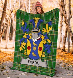 Scottish Forde or Consnave Coat of Arms Family Crest Ireland Blanket Irish National Tartan Irish County Blanket
