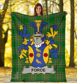 Scottish Forde or Consnave Coat of Arms Family Crest Ireland Blanket Irish National Tartan Irish County Blanket