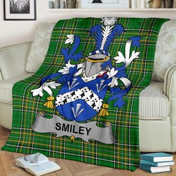 Scottish Smiley or Smyly Coat of Arms Family Crest Ireland Blanket Irish National Tartan Irish County Blanket