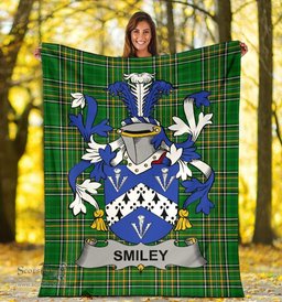 Scottish Smiley or Smyly Coat of Arms Family Crest Ireland Blanket Irish National Tartan Irish County Blanket