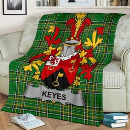 Scottish Keyes Coat of Arms Family Crest Ireland Blanket Irish National Tartan Irish County Blanket