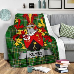 Scottish Keyes Coat of Arms Family Crest Ireland Blanket Irish National Tartan Irish County Blanket