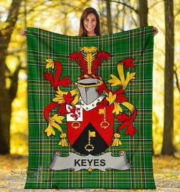 Scottish Keyes Coat of Arms Family Crest Ireland Blanket Irish National Tartan Irish County Blanket