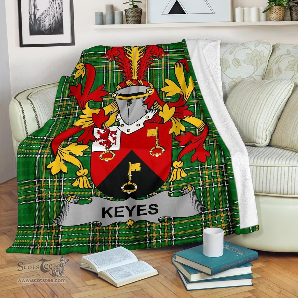 Scottish Keyes Coat of Arms Family Crest Ireland Blanket Irish National Tartan Irish County Blanket
