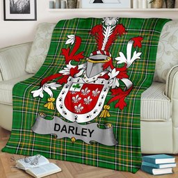 Scottish Darley Coat of Arms Family Crest Ireland Blanket Irish National Tartan Irish County Blanket