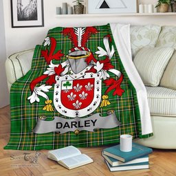 Scottish Darley Coat of Arms Family Crest Ireland Blanket Irish National Tartan Irish County Blanket