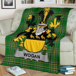 Scottish Wogan Coat of Arms Family Crest Ireland Blanket Irish National Tartan Irish County Blanket