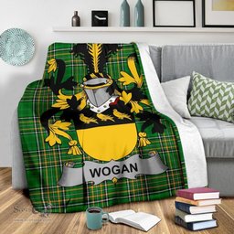 Scottish Wogan Coat of Arms Family Crest Ireland Blanket Irish National Tartan Irish County Blanket