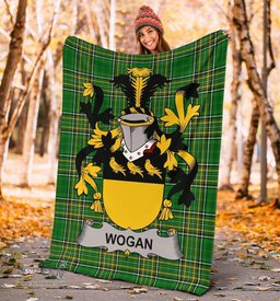 Scottish Wogan Coat of Arms Family Crest Ireland Blanket Irish National Tartan Irish County Blanket
