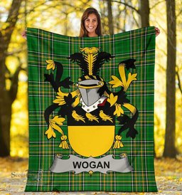 Scottish Wogan Coat of Arms Family Crest Ireland Blanket Irish National Tartan Irish County Blanket