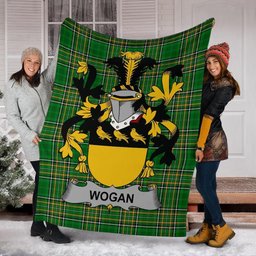 Scottish Wogan Coat of Arms Family Crest Ireland Blanket Irish National Tartan Irish County Blanket