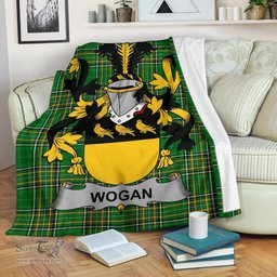 Scottish Wogan Coat of Arms Family Crest Ireland Blanket Irish National Tartan Irish County Blanket